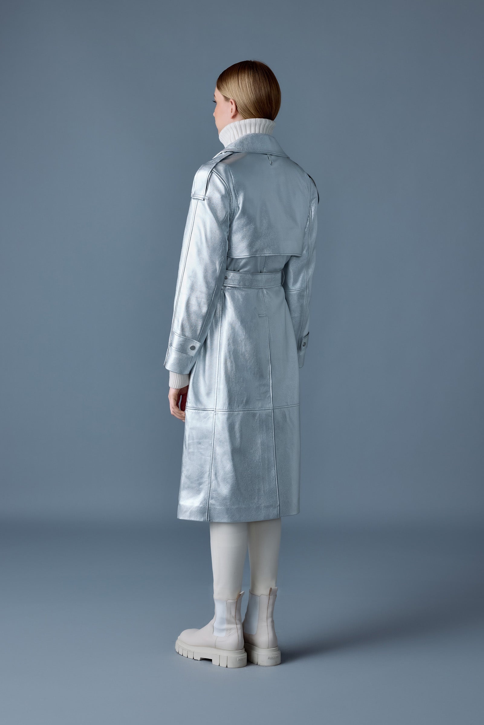 CARMELA-M Metallic laminate leather trench - 4
