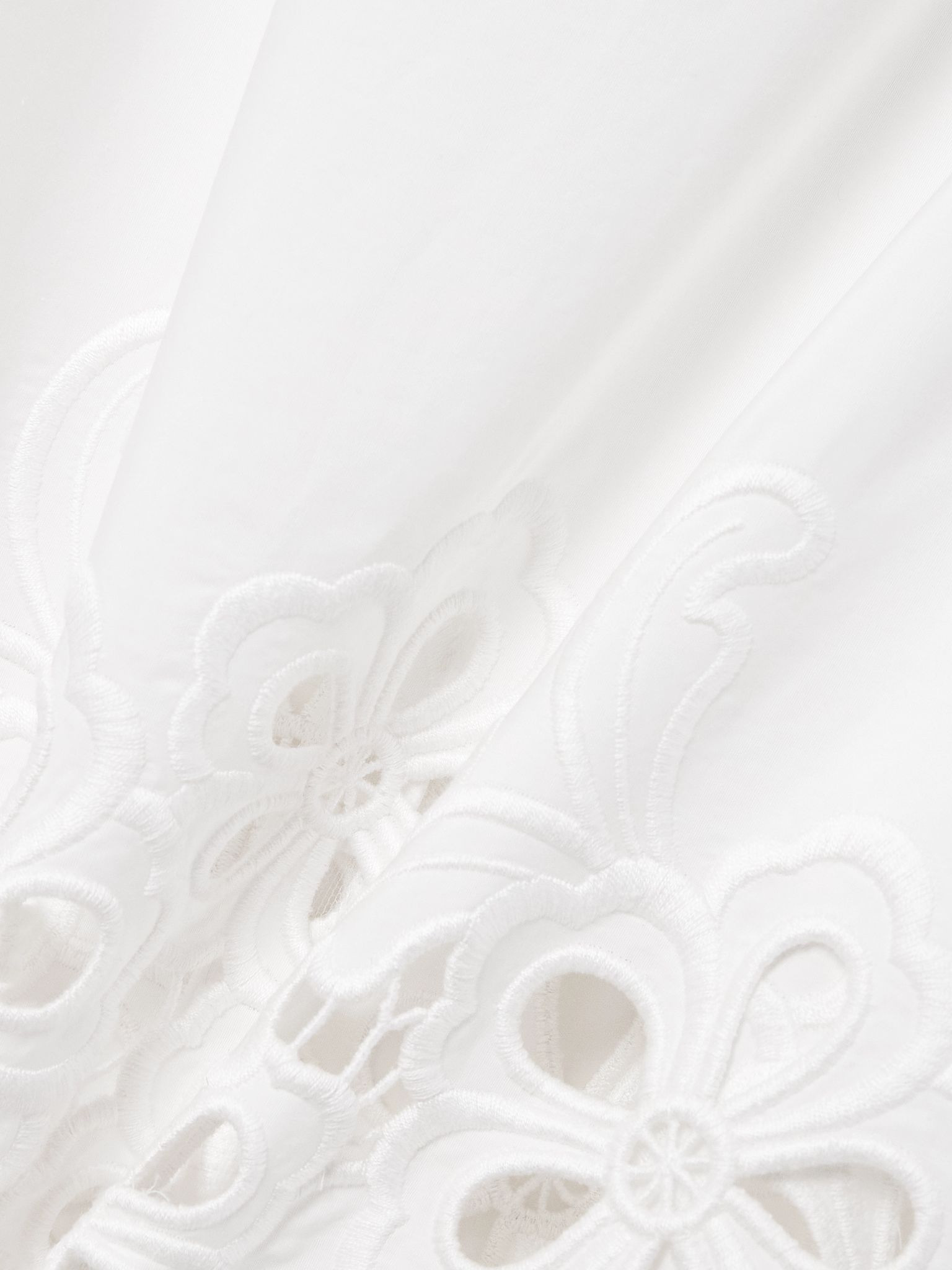 Scalloped broderie anglaise cotton-poplin midi dress White - 4