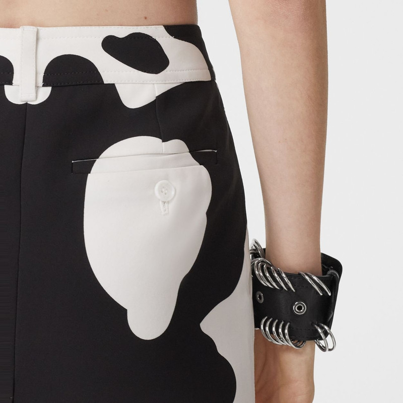 Cow Print Silk Blend Mini Skirt 1