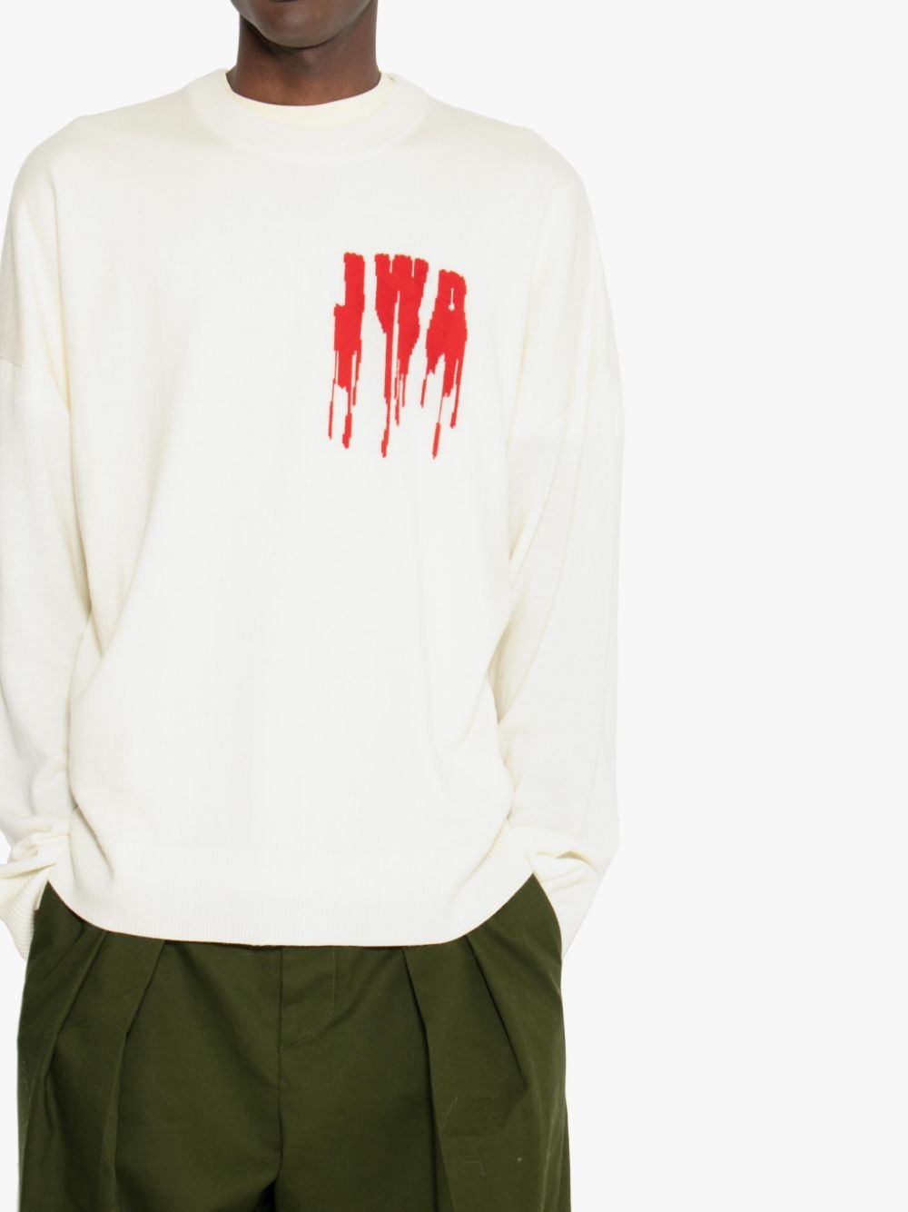 intarsia-knit logo jumper - 5