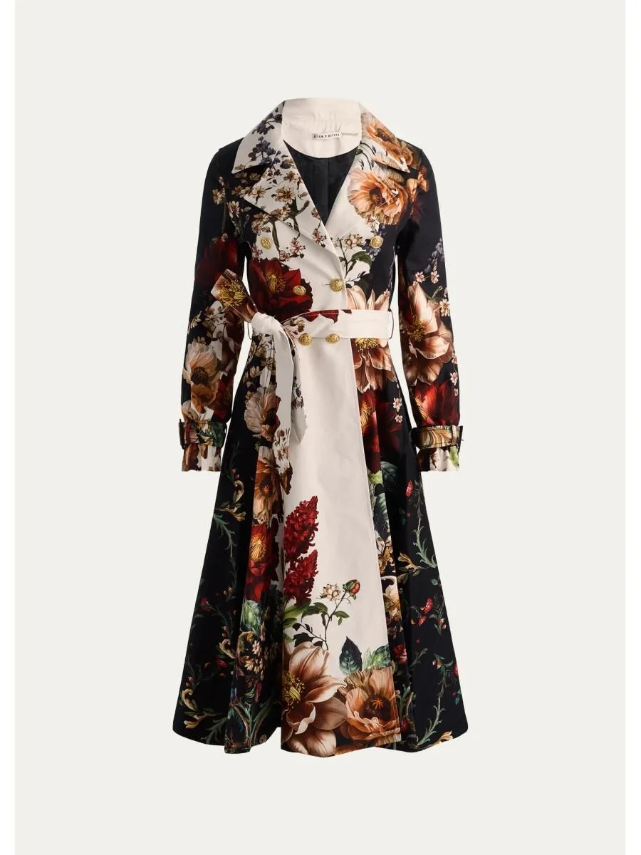 Ellie Belted Godet Trench Coat - 1