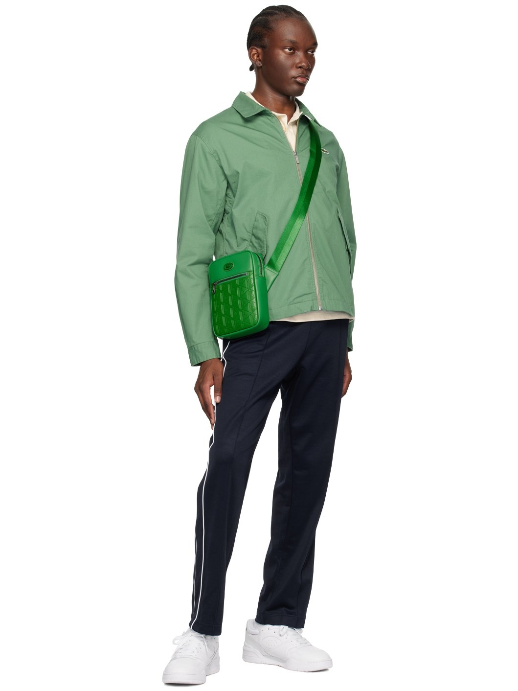 Green Leather Monogram Vertical Bag - 4