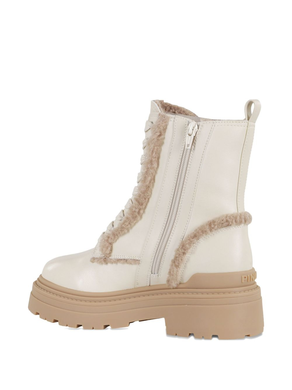 Mia lace-up teddy-trimmed boots - 4