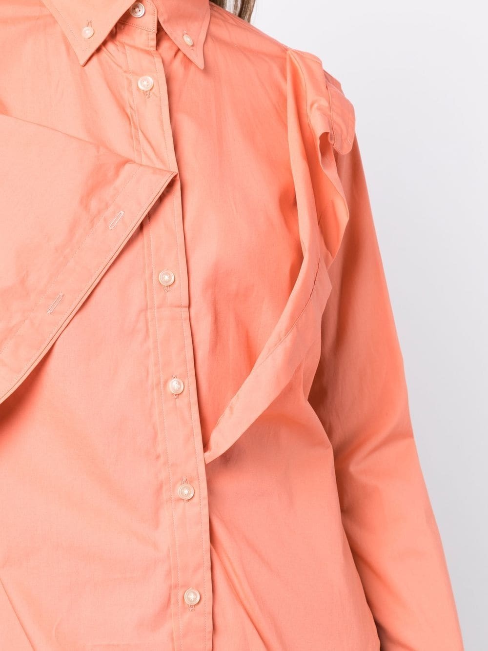 asymmetric-detail long-sleeve shirt - 5