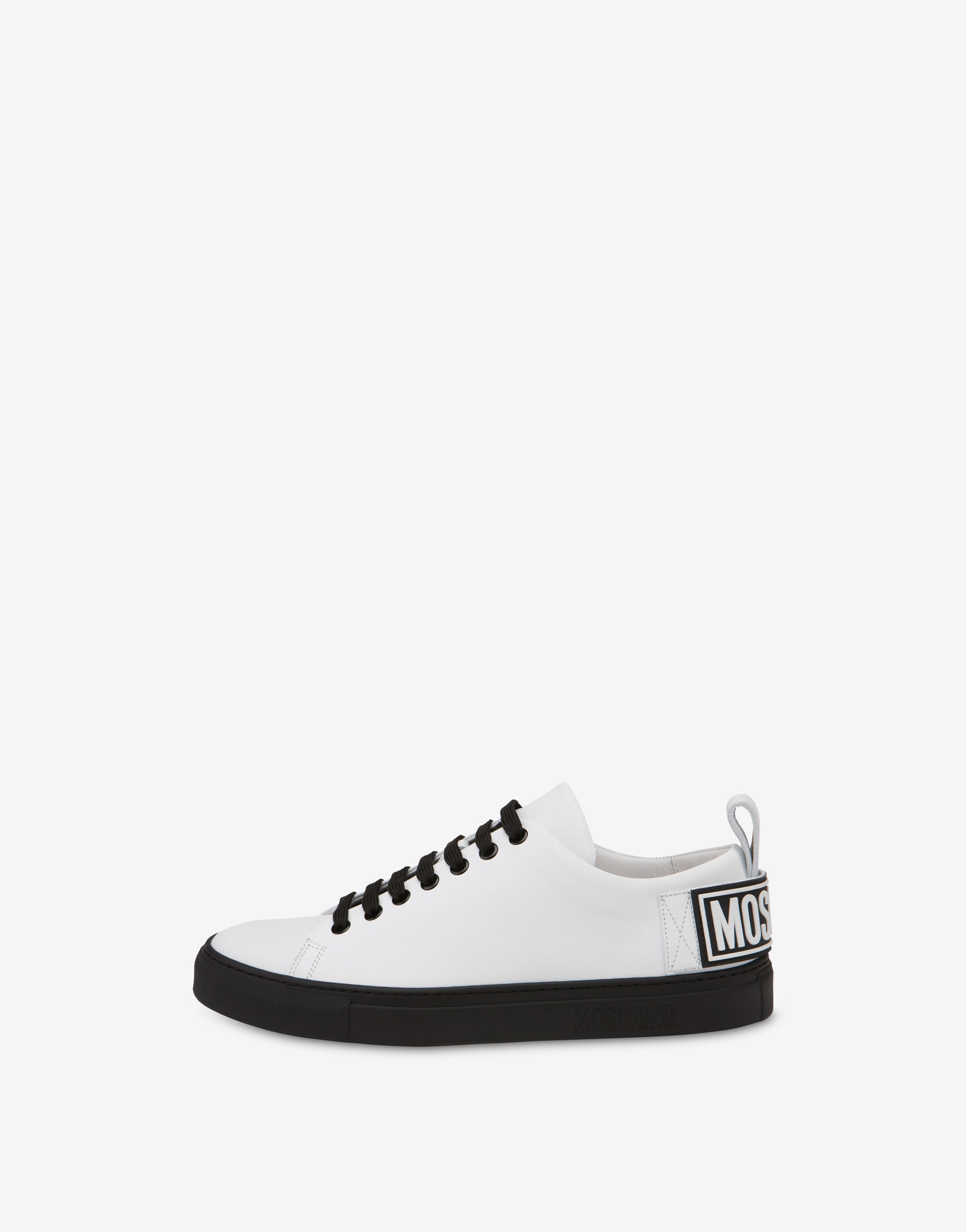 CALFSKIN SNEAKERS WITH RUBBER LOGO - 2