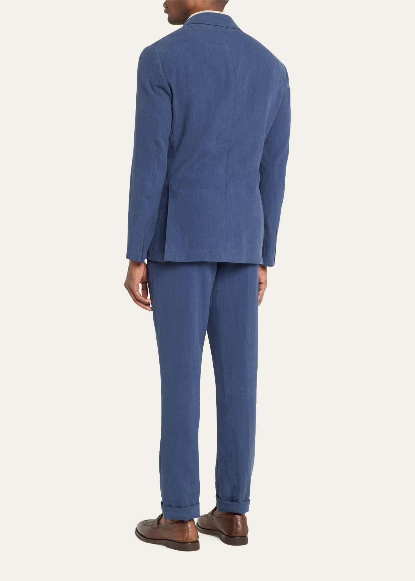 Men's Solid Linen Suit - 2