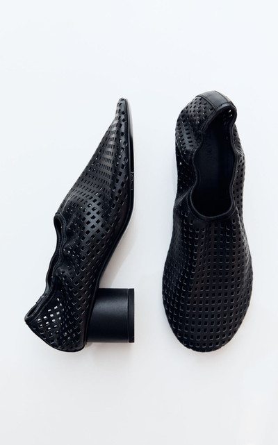 ST. AGNI Perforated Leather Ballet Pumps black outlook