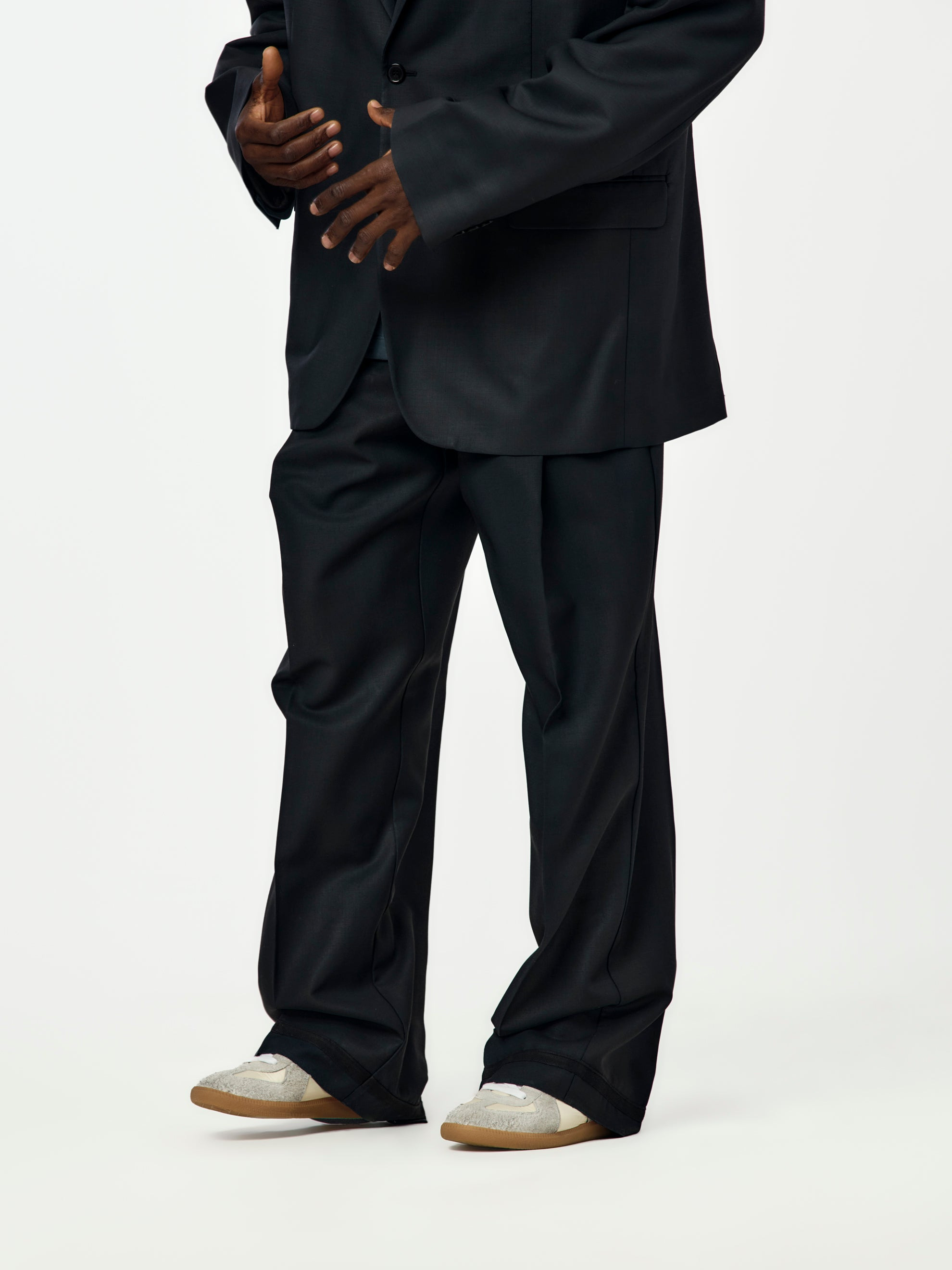 WOOL MOHAIR TROUSERS (MIDNIGHT BLUE) - 2