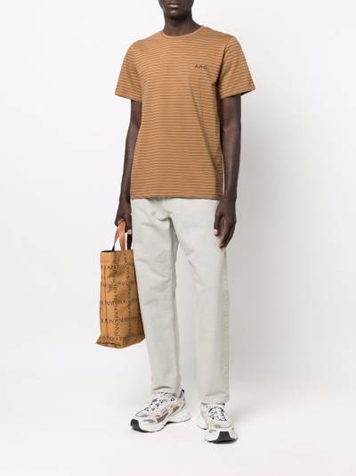 A.P.C. logo-print striped short-sleeved T-shirt outlook