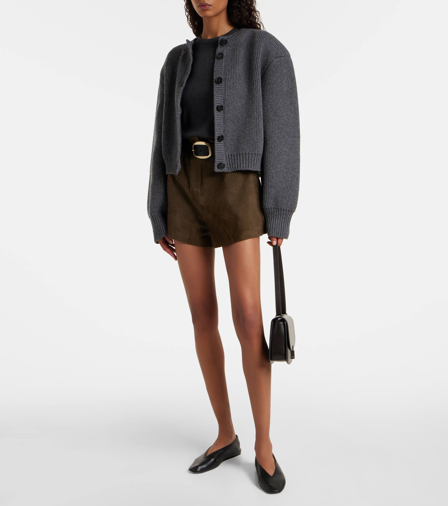 Lise high-rise suede shorts - 2