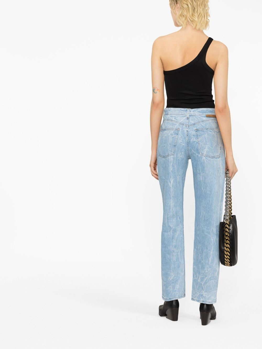 crinkle-effect straight-leg jeans - 4
