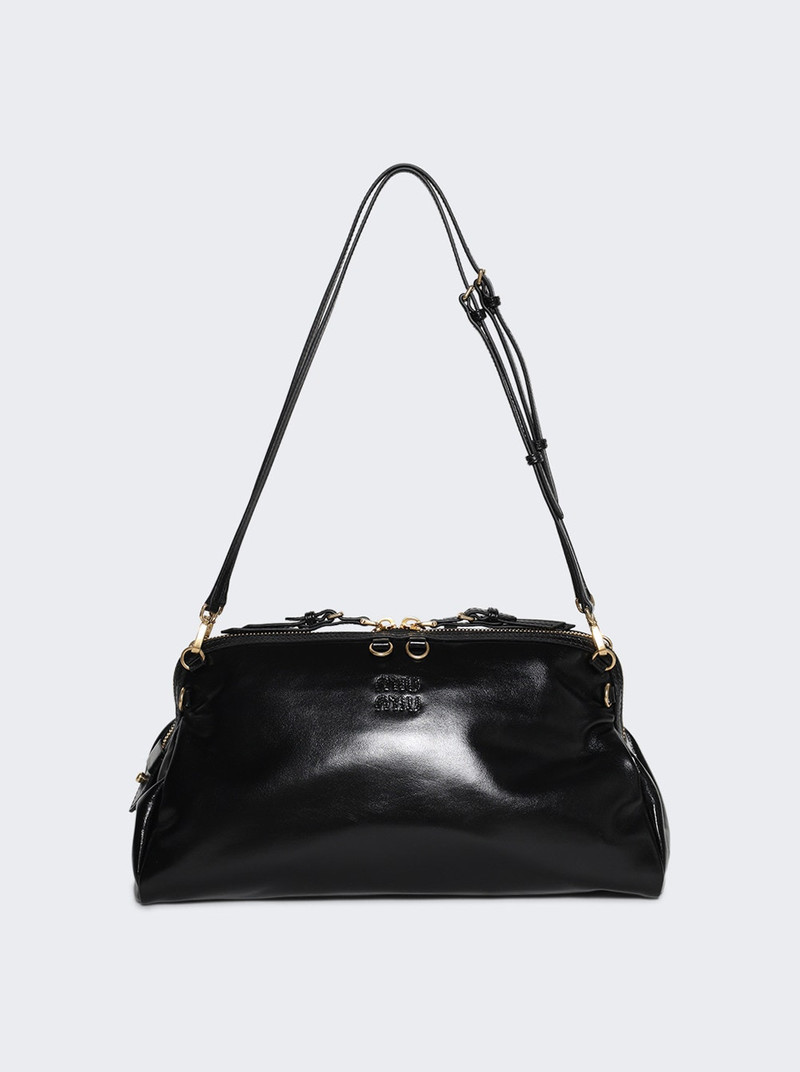 Glossy Soft Pouch Bag Black 1