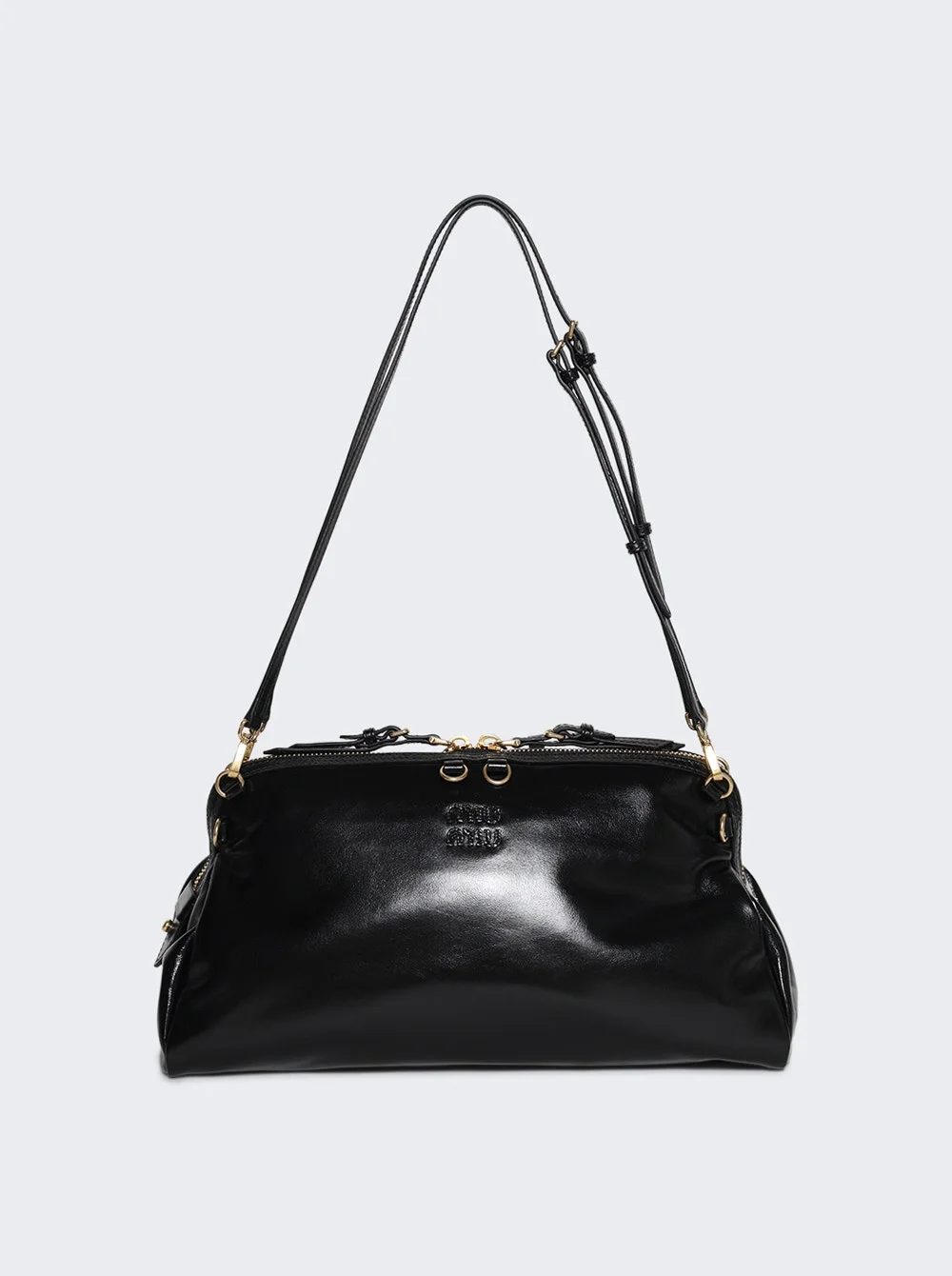 Glossy Soft Pouch Bag Black - 1