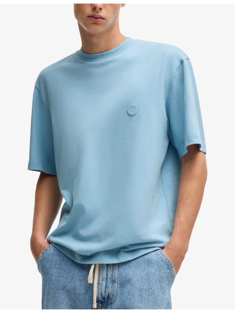 Happy HUGO logo-patch cotton-jersey T-shirt 3