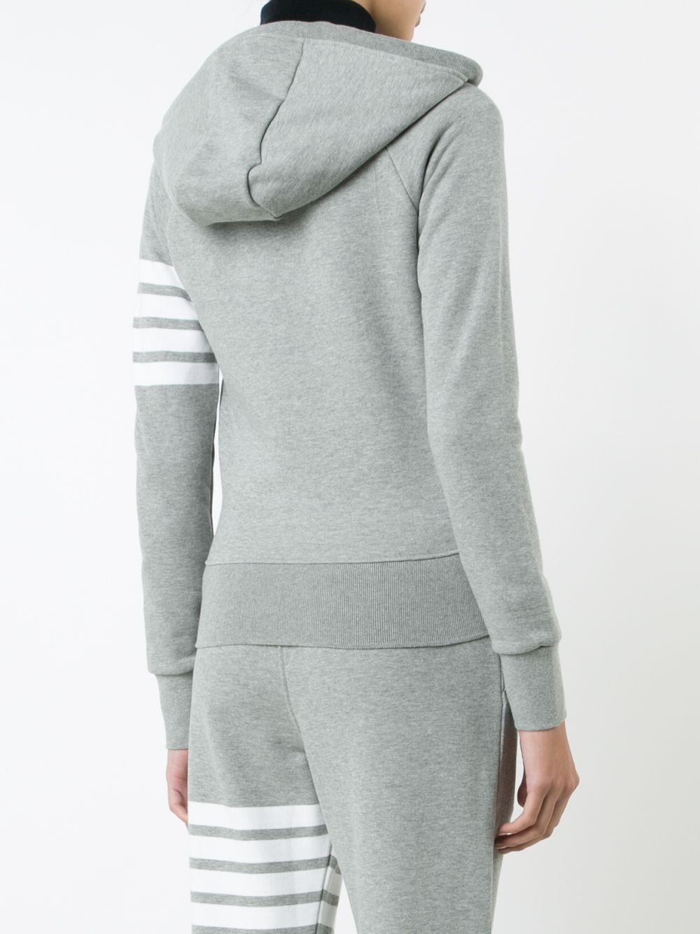 4-Bar striped cotton hoodie - 4