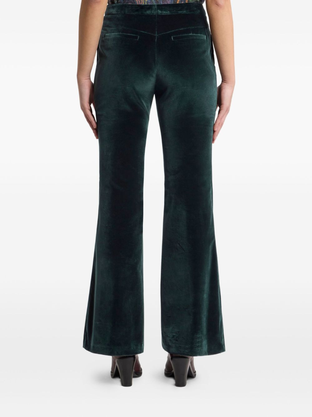 velvet flared trousers - 4