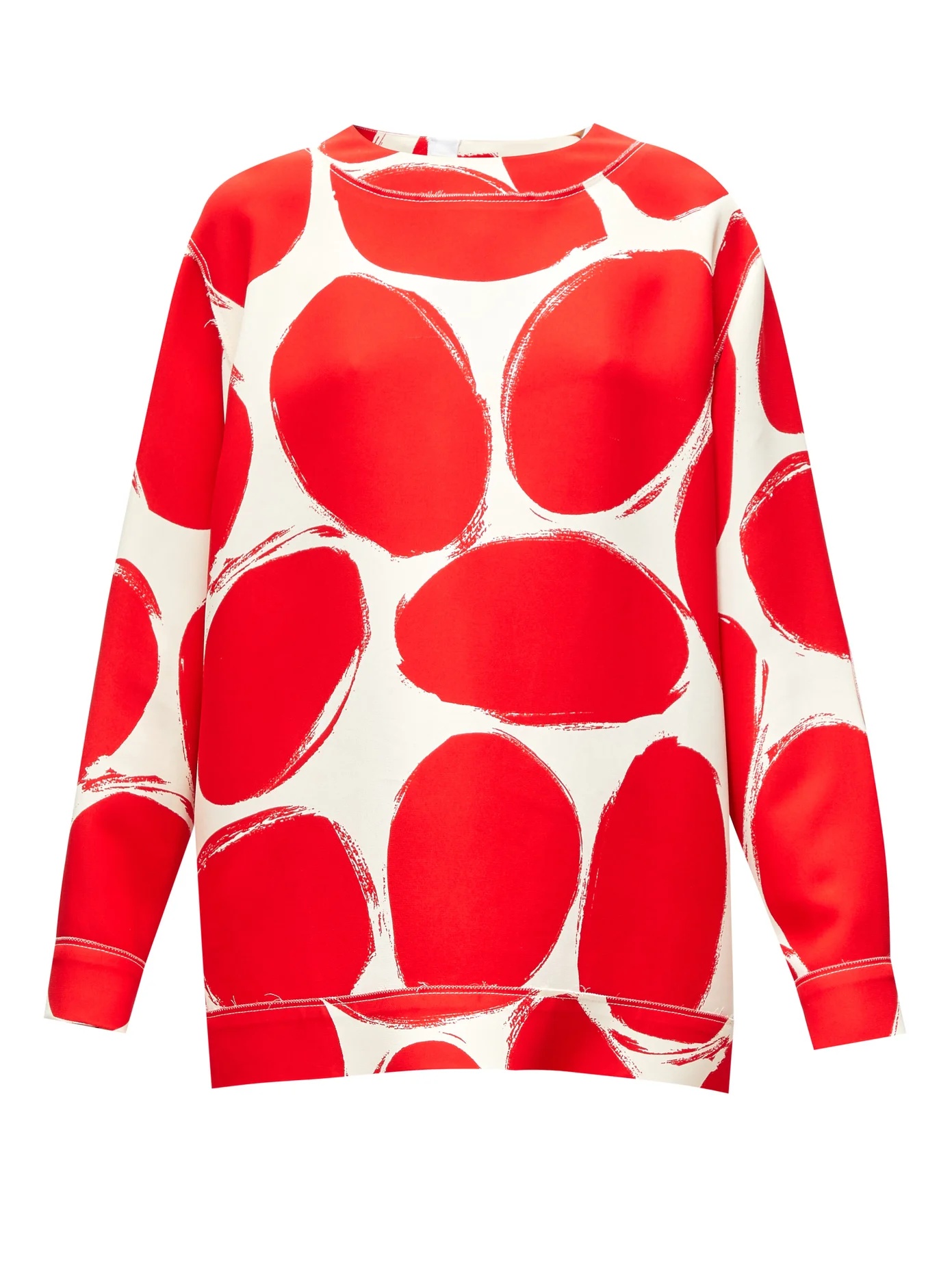 Abstract elbow-patch polka-dot sweatshirt - 1