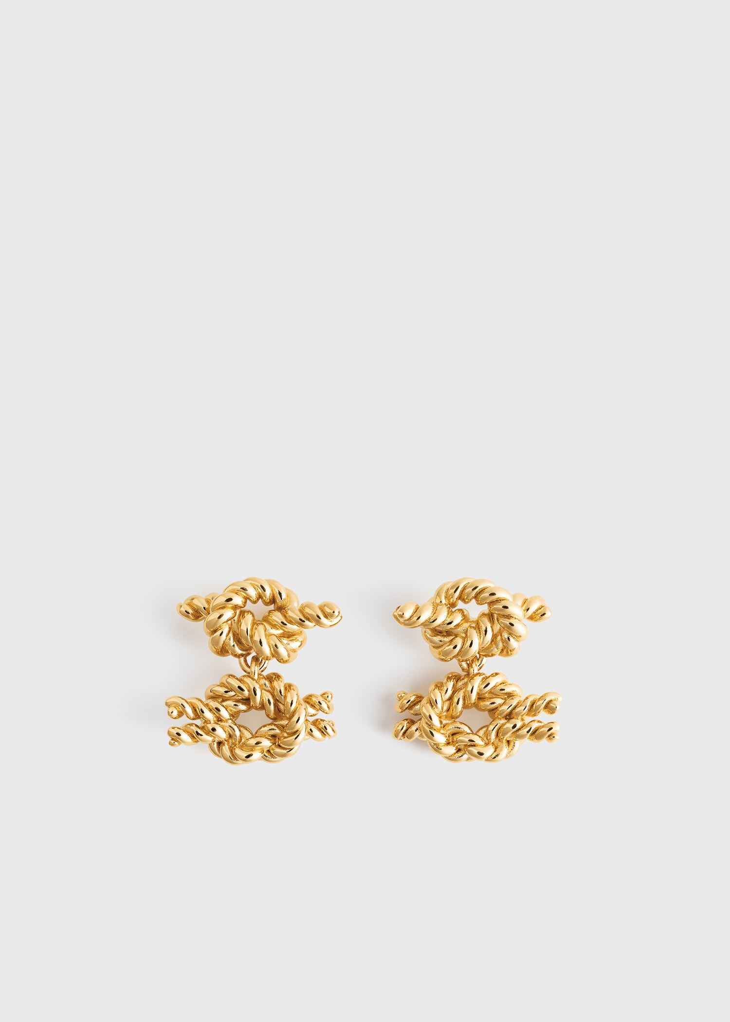 Rope knot earrings gold - 6