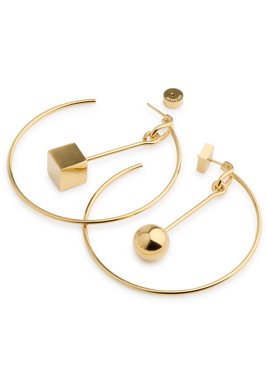 Les Créoles Nodo mismatched hoop earrings - 4