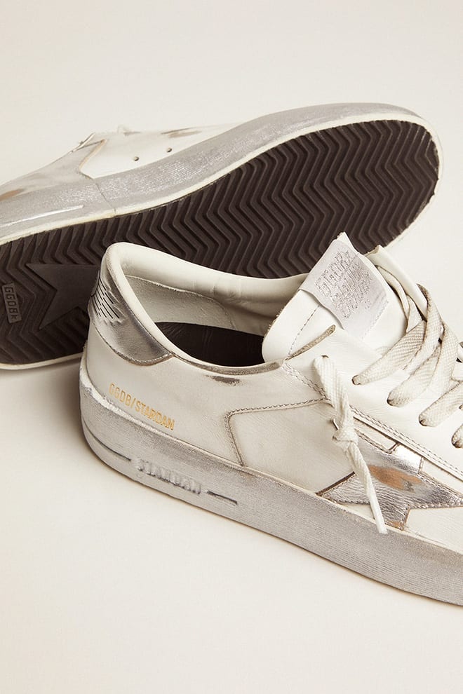 Stardan sneakers with silver metallic leather star and heel tab - 3