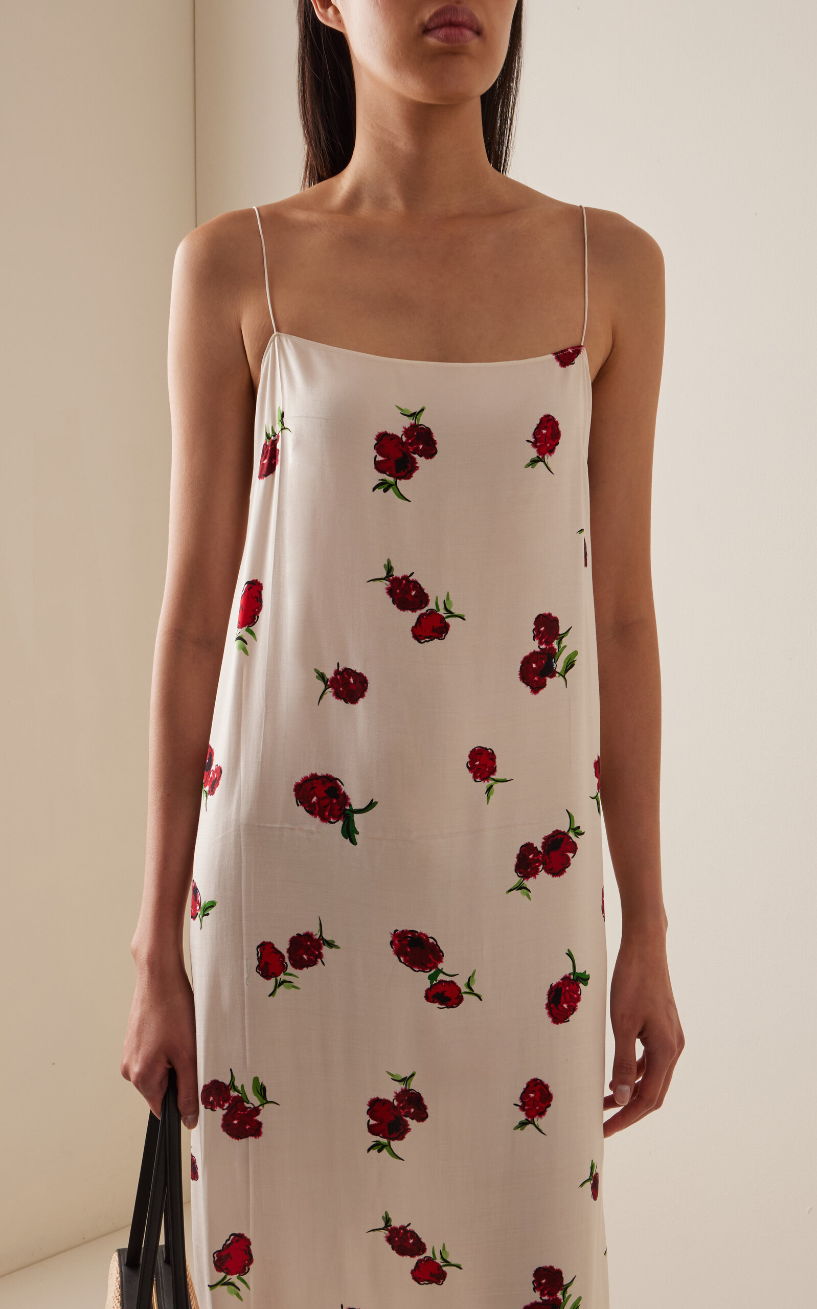 Sicily Printed Silk Midi Dress ivory - 3