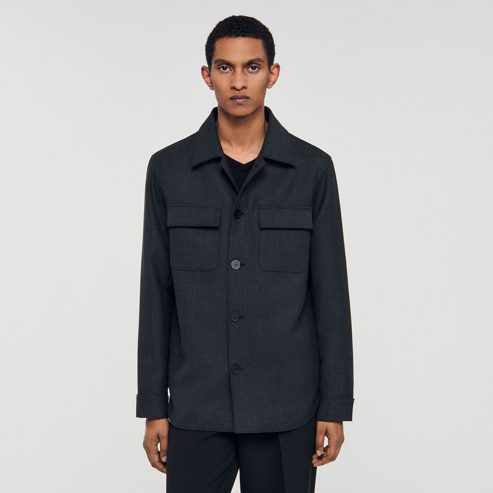 WOOL OVERSHIRT WITH POCKETS - 4