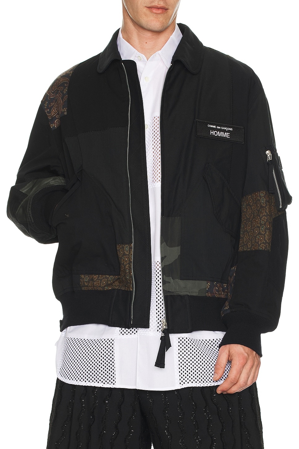 Satin And Multi Fabrics Jacket - 4