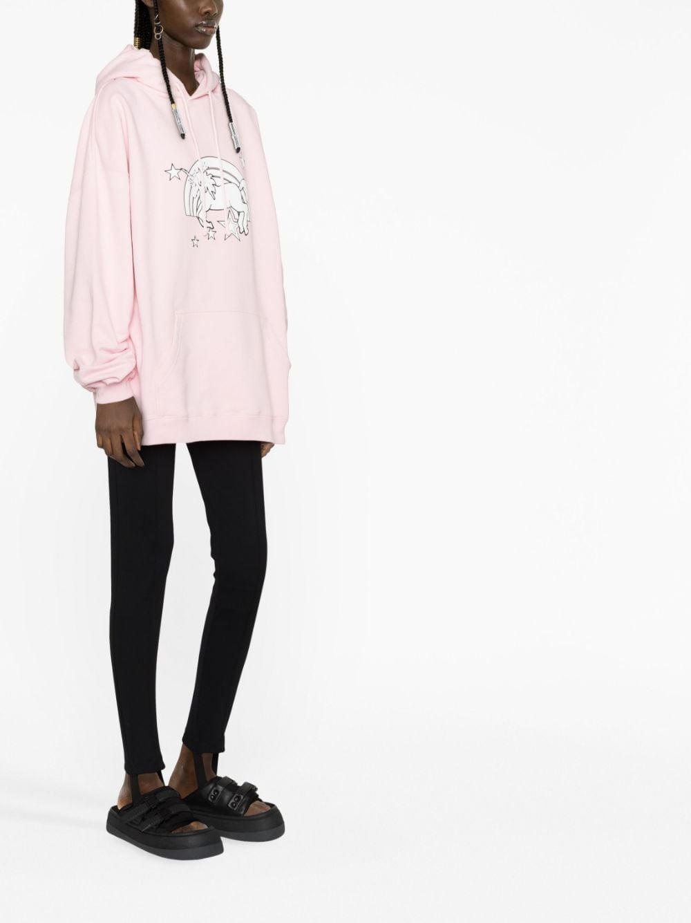 graphic-print cotton hoodie - 4