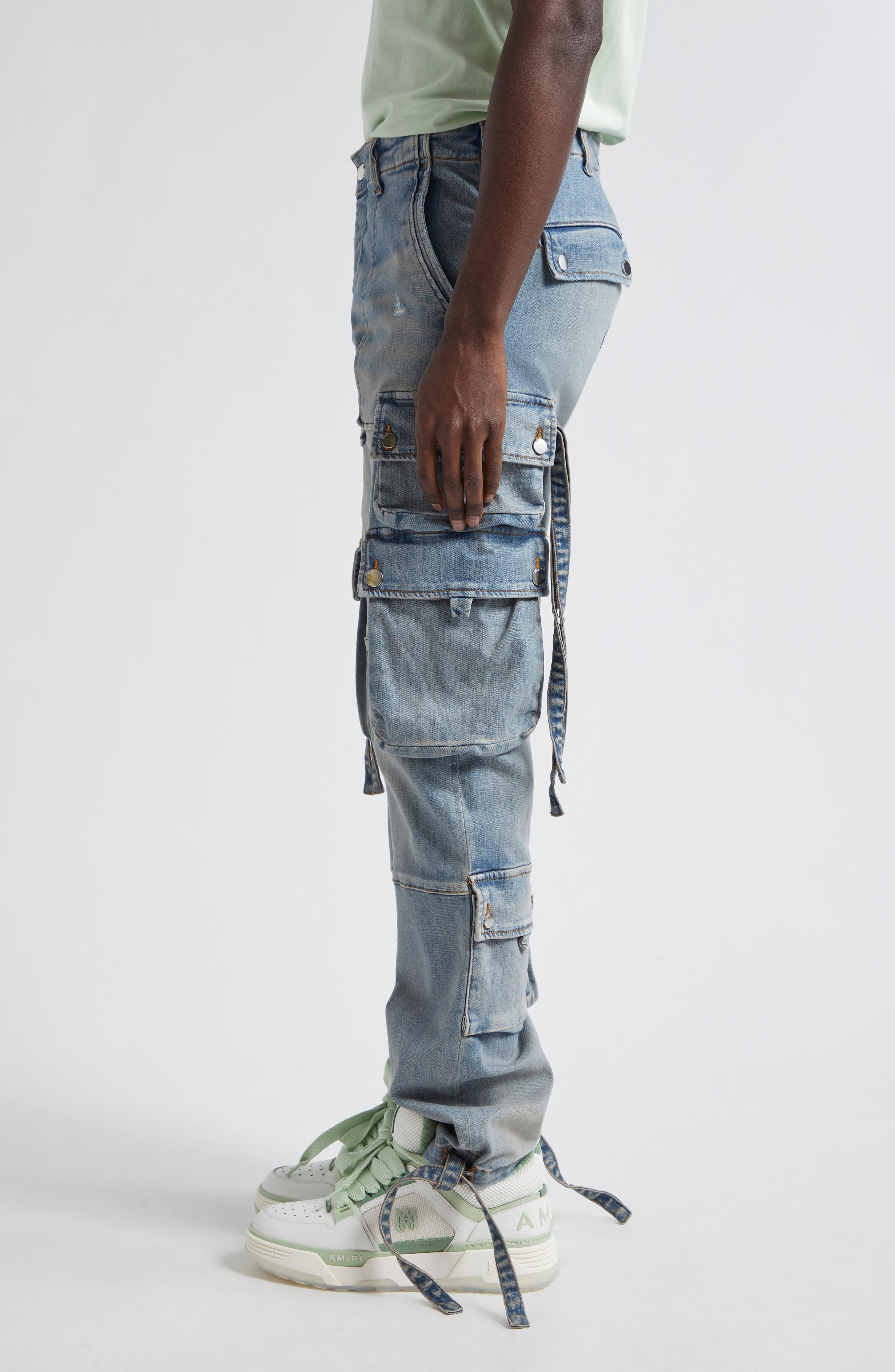 Tactical Distressed Cargo Jeans - 4