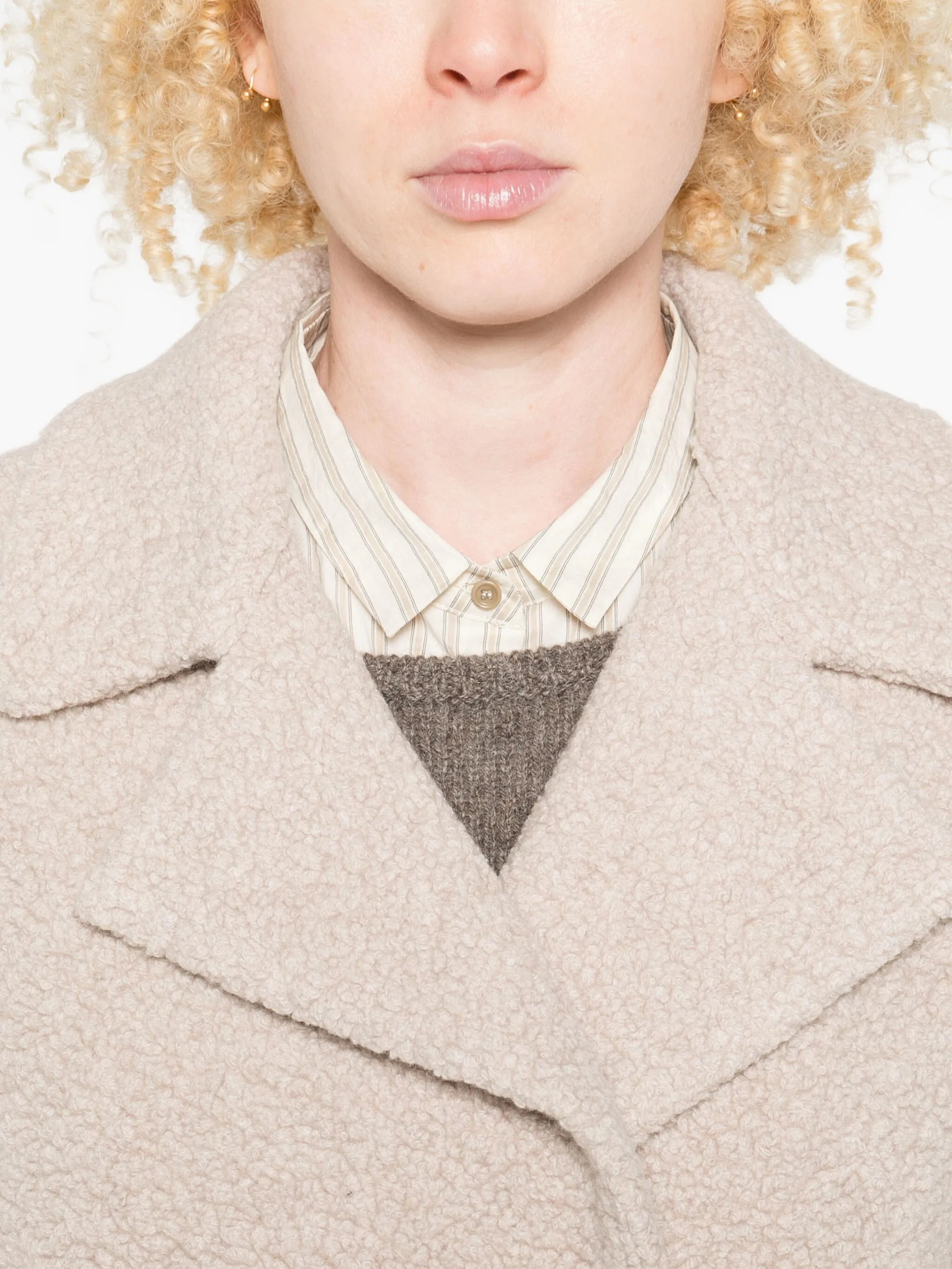 Harris Wharf London Bouclé Double-breasted Coat - 4