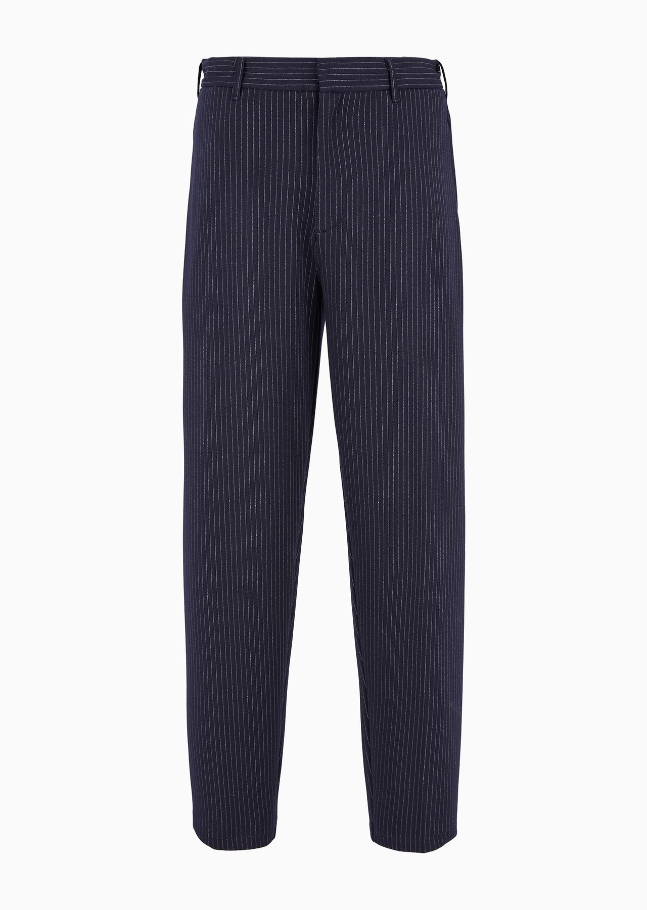 Pinstriped viscose-blend jersey trousers - 1