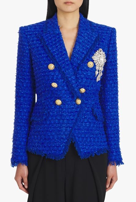 “Gitane” blue tweed jacket with embroidered jewel badge - 5