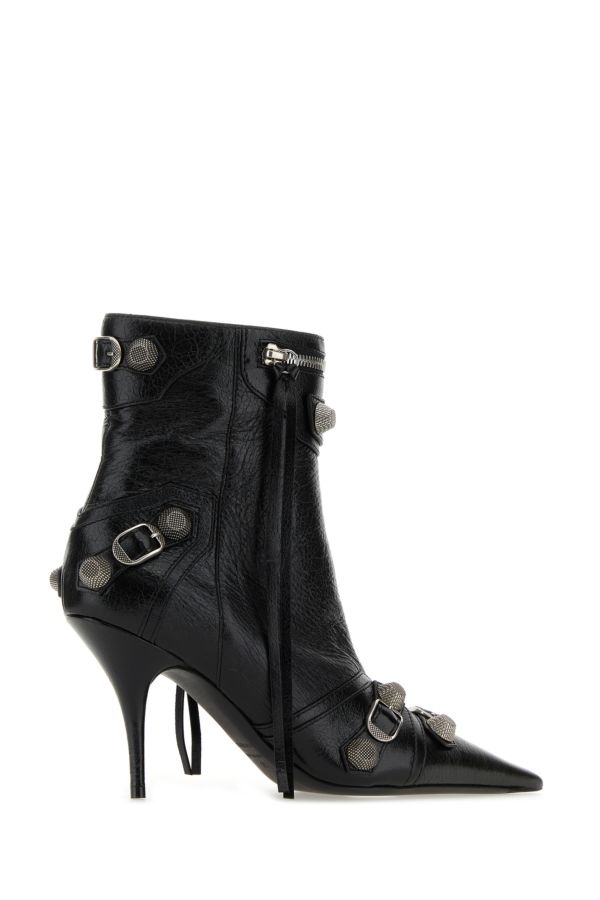Black leather Cagole ankle boots - 3