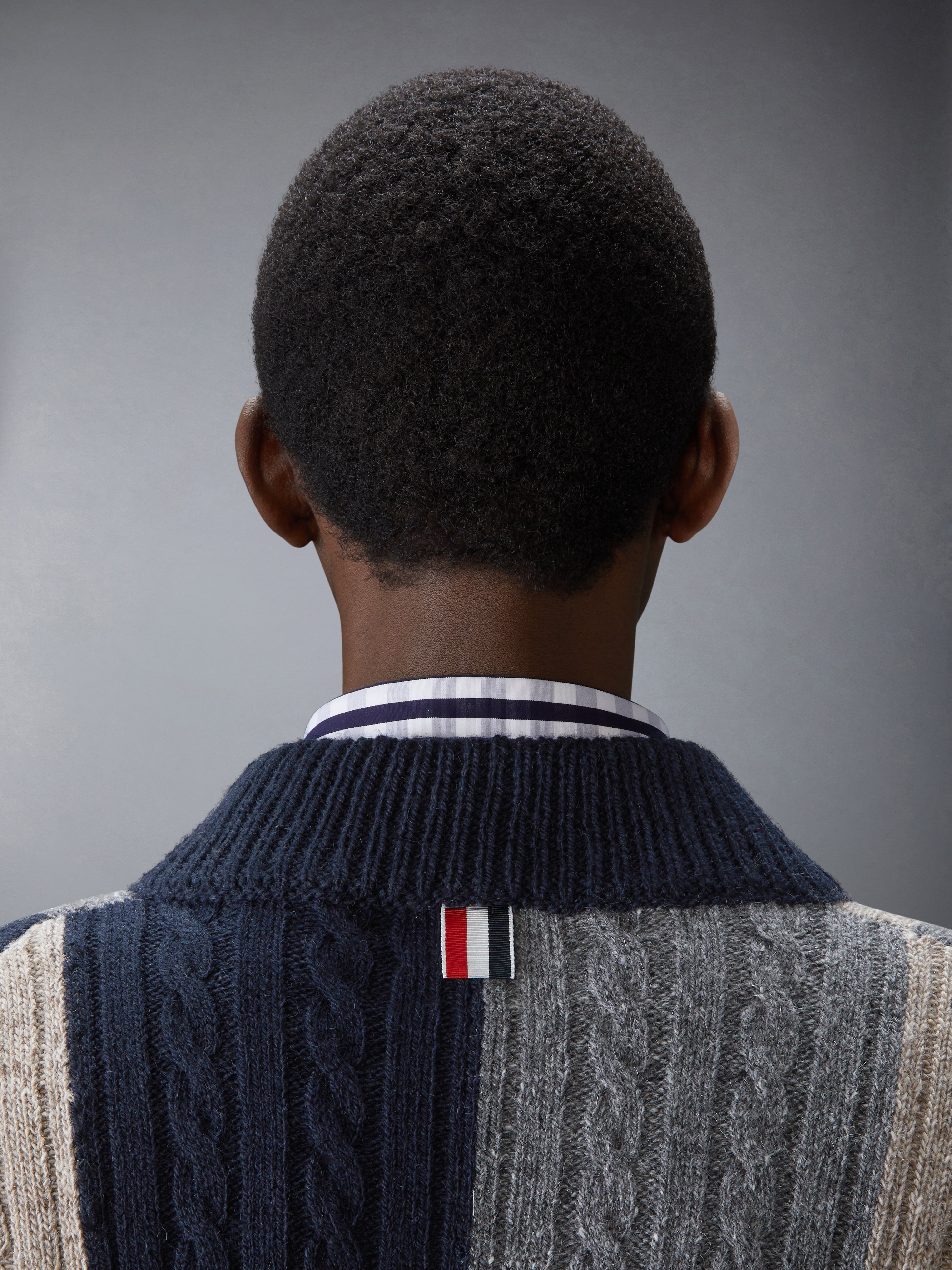 DONEGAL PATCHWORK INTARSIA V NECK VEST - 5