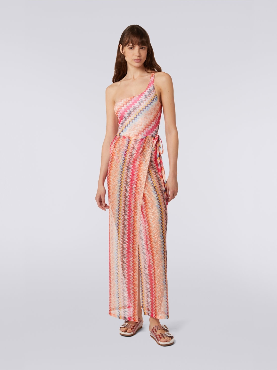 Long chevron tulle cover up skirt - 2