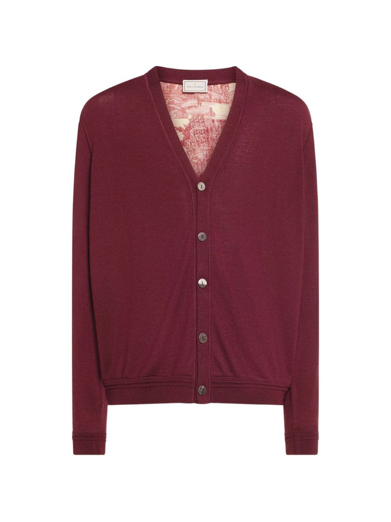 Tricot toile print V-neck cardigan 1