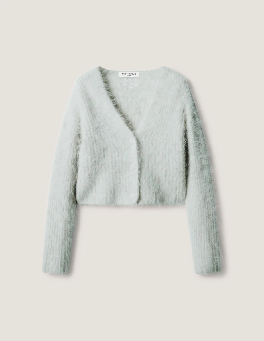 FLUFFY ALPACA CROPPED CARDIGAN - 1
