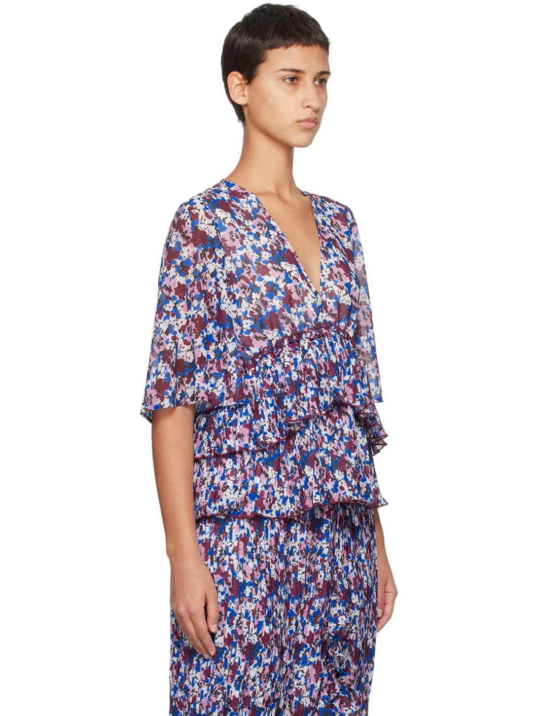Multicolor Pleated Blouse - 2