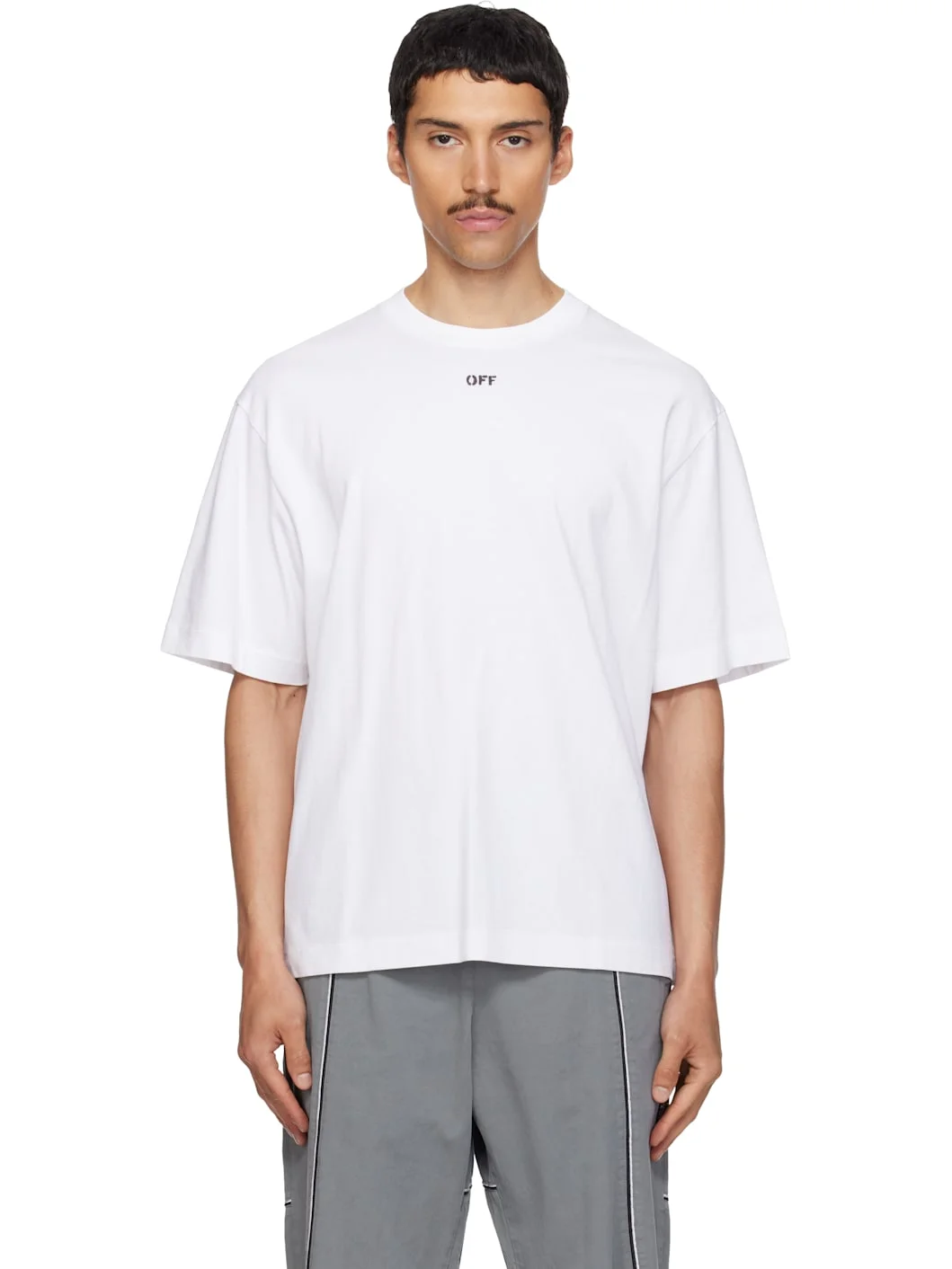 White Rubbed Paint Arrow Skate T-shirt - 1