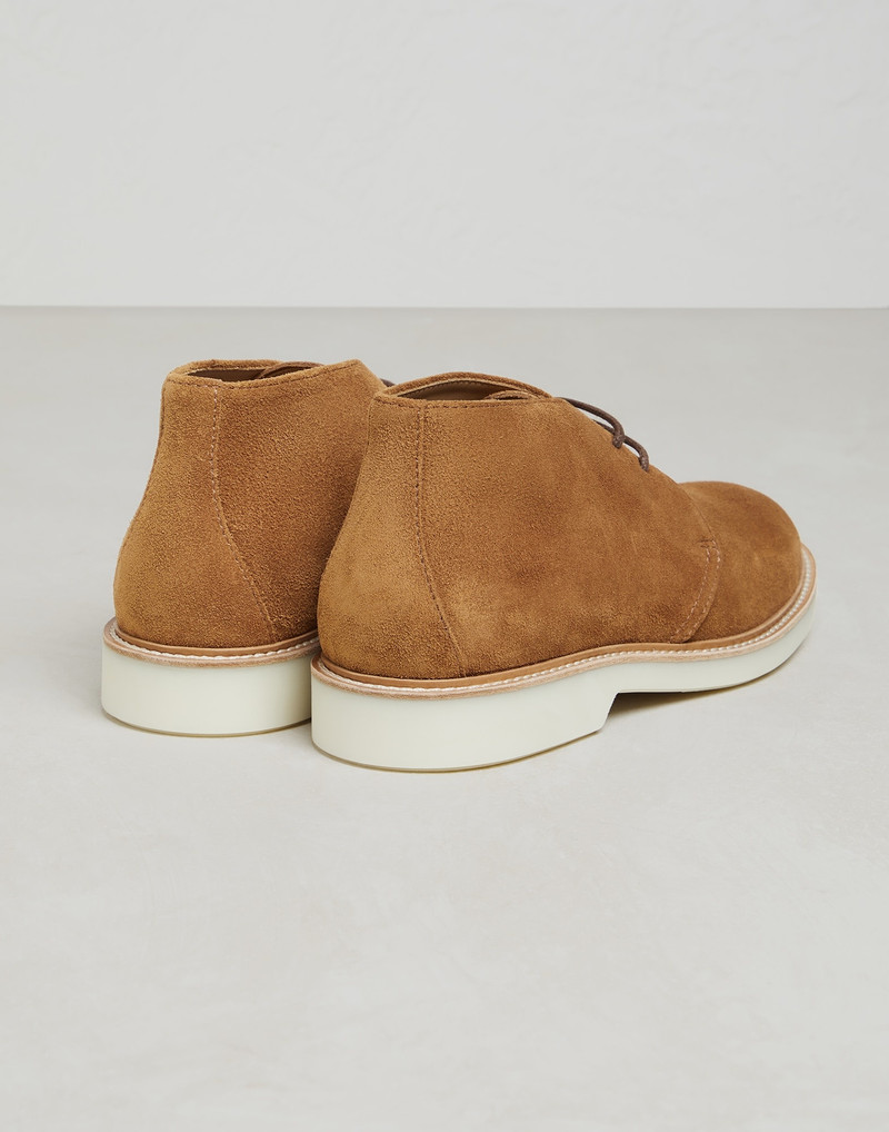 Suede mid boots with white sole 3
