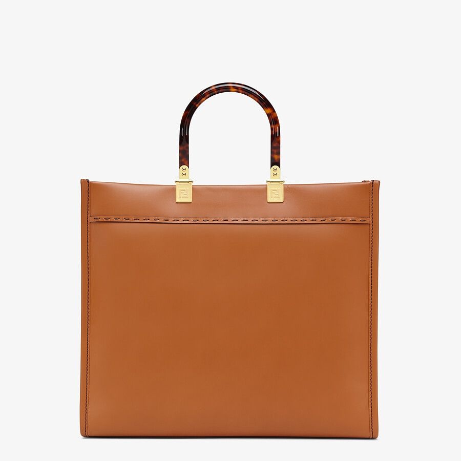 Brown leather shopper - 4