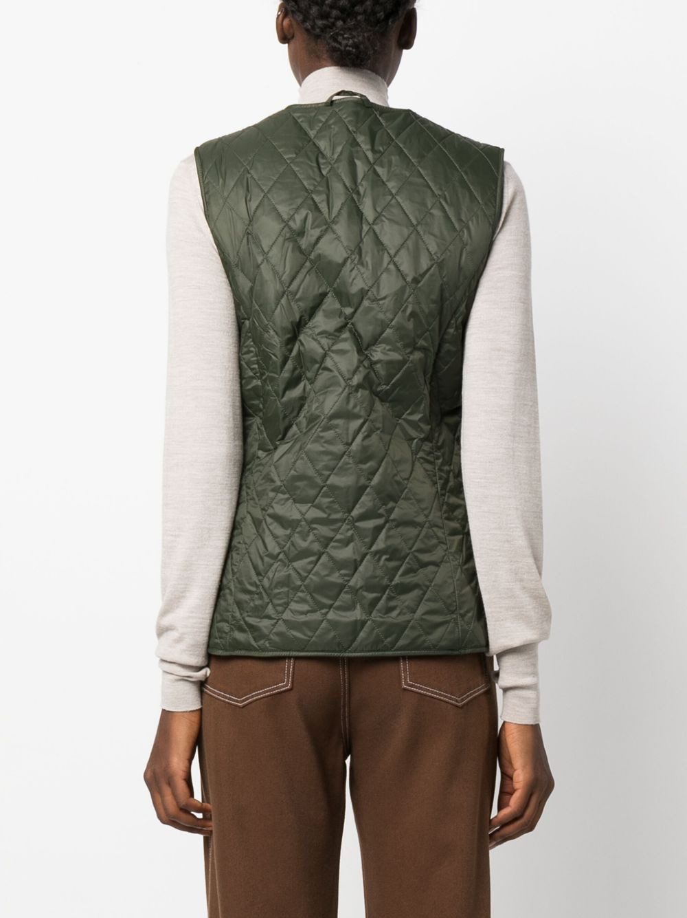 quilted side-pocket gilet - 4