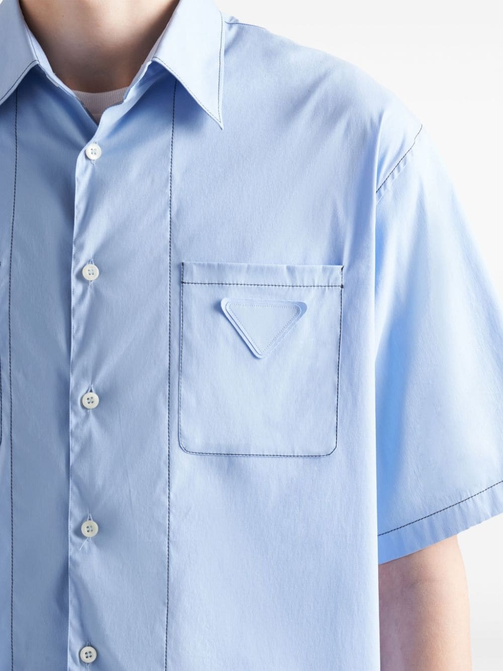triangle-logo cotton shirt - 4