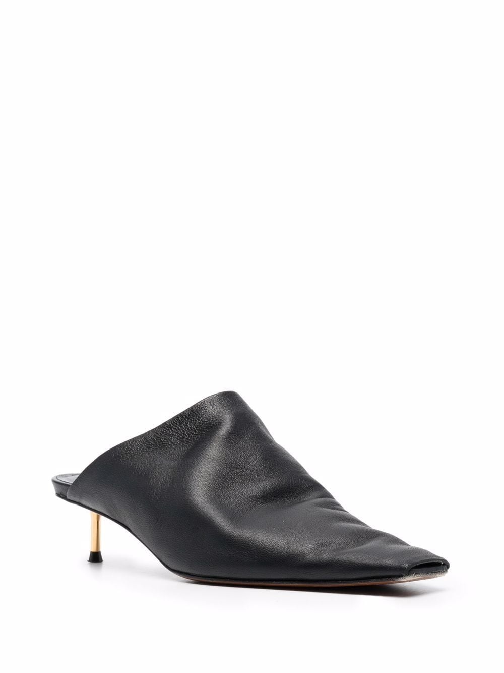 elongated square toe 50mm mules - 2