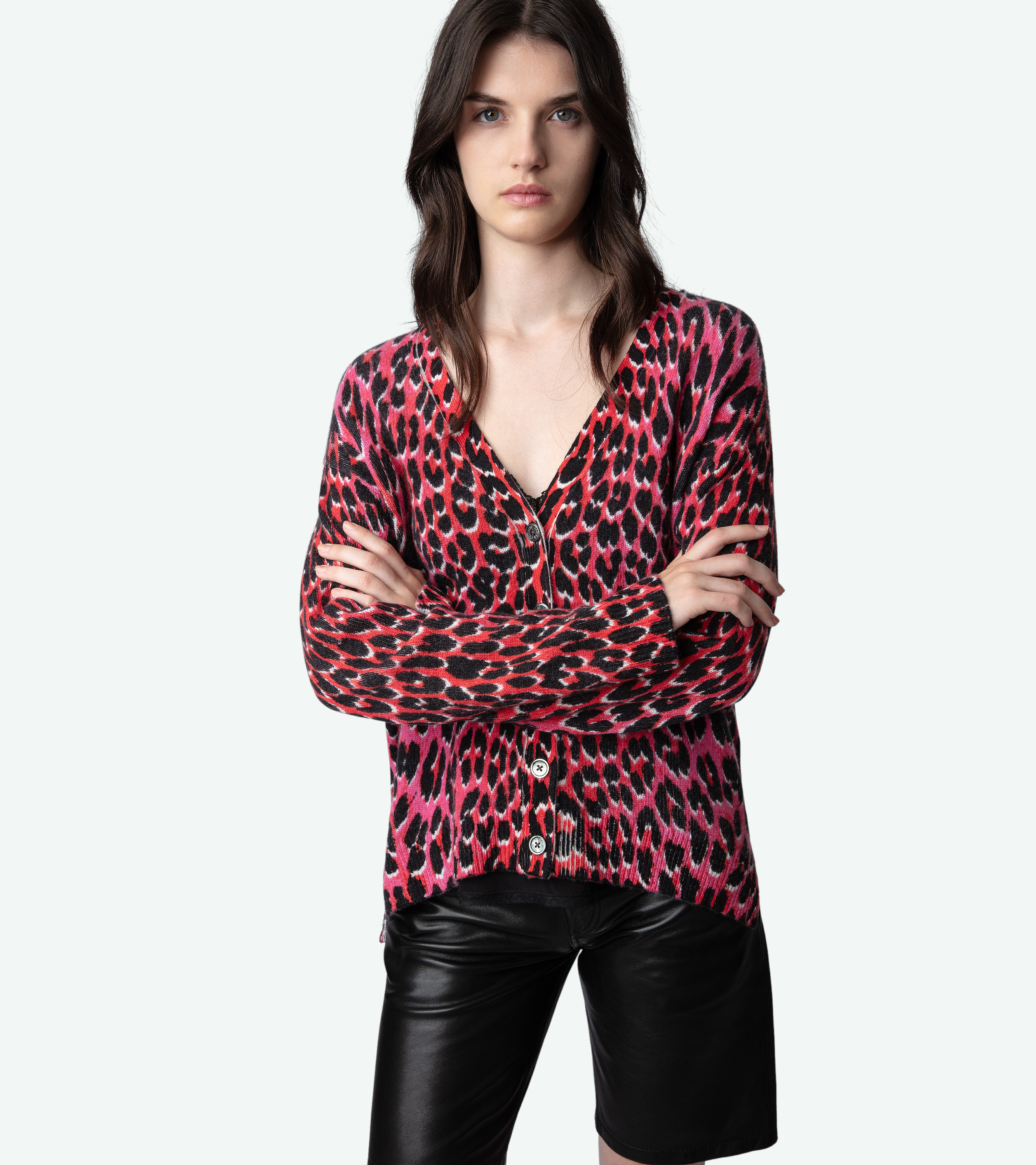 Mirka Leopard Cashmere Cardigan - 5