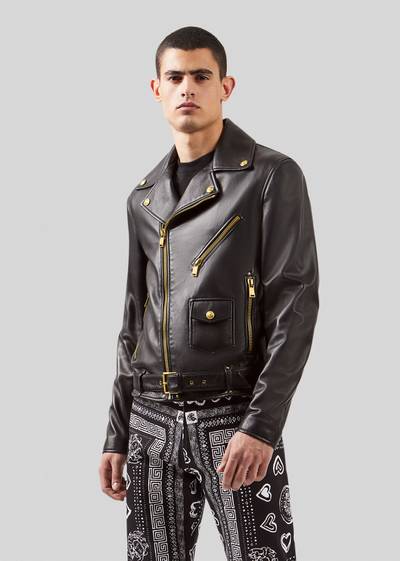 VERSACE Nappa Leather Biker Jacket outlook