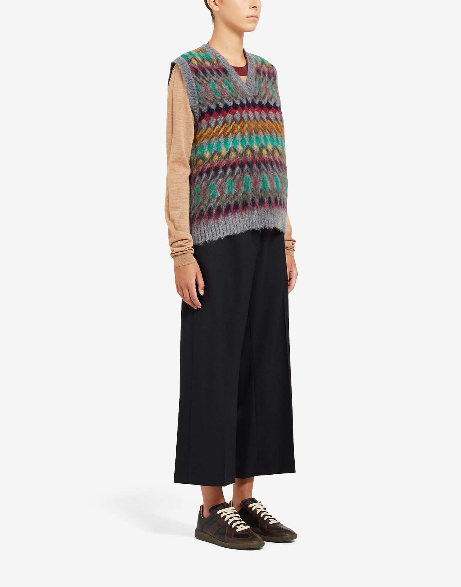 Blurred Fair Isle sleeveless sweater - 3