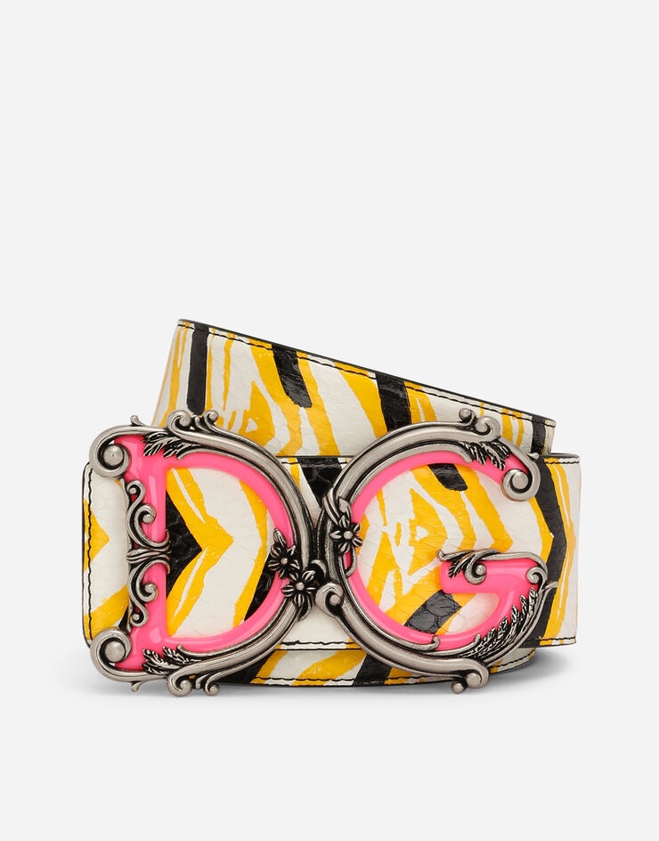 Printed elaphe baroque DG belt - 1