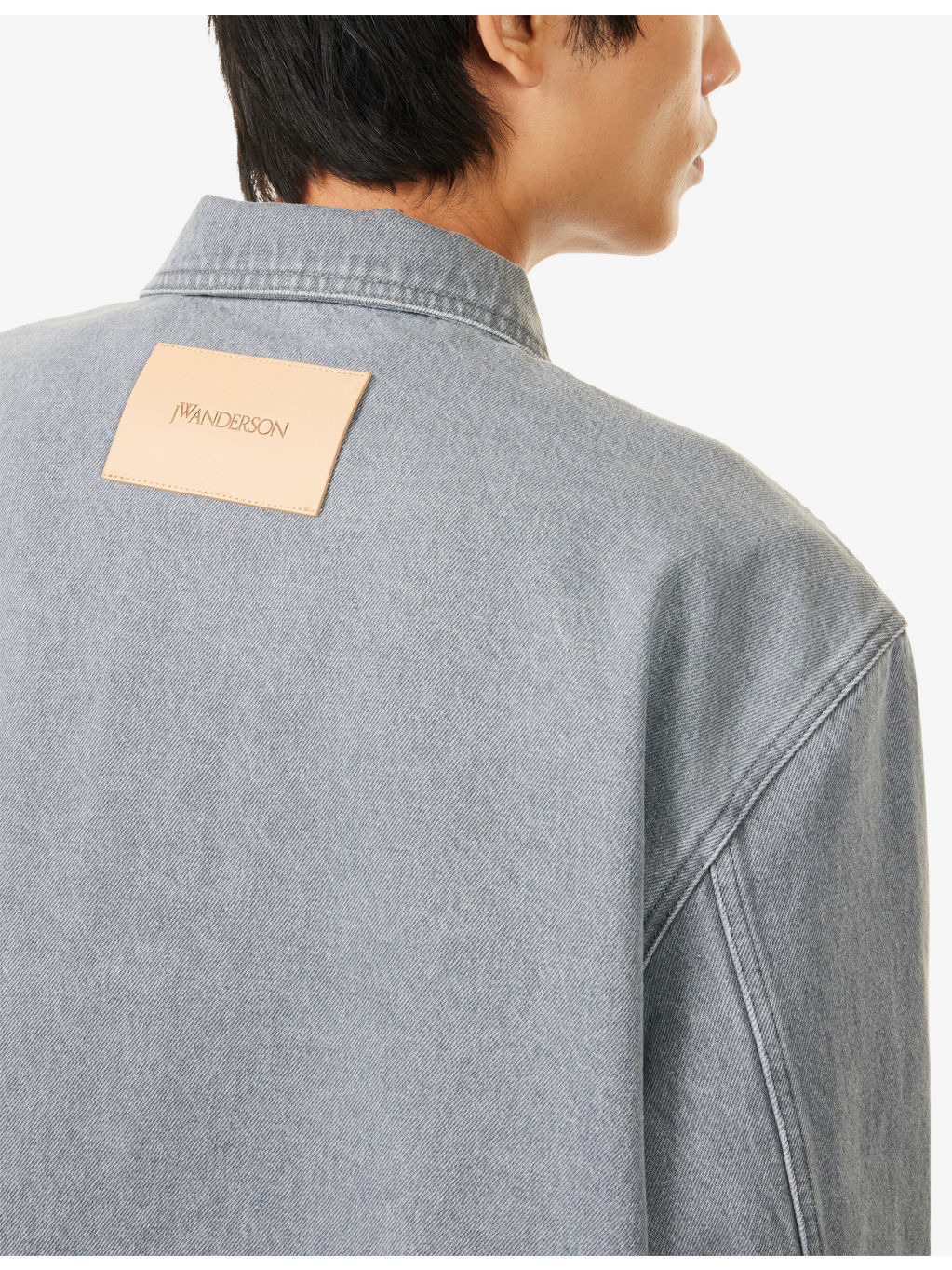 Faded-Wash Patch-Pocket Denim Rugby Shirt - 5