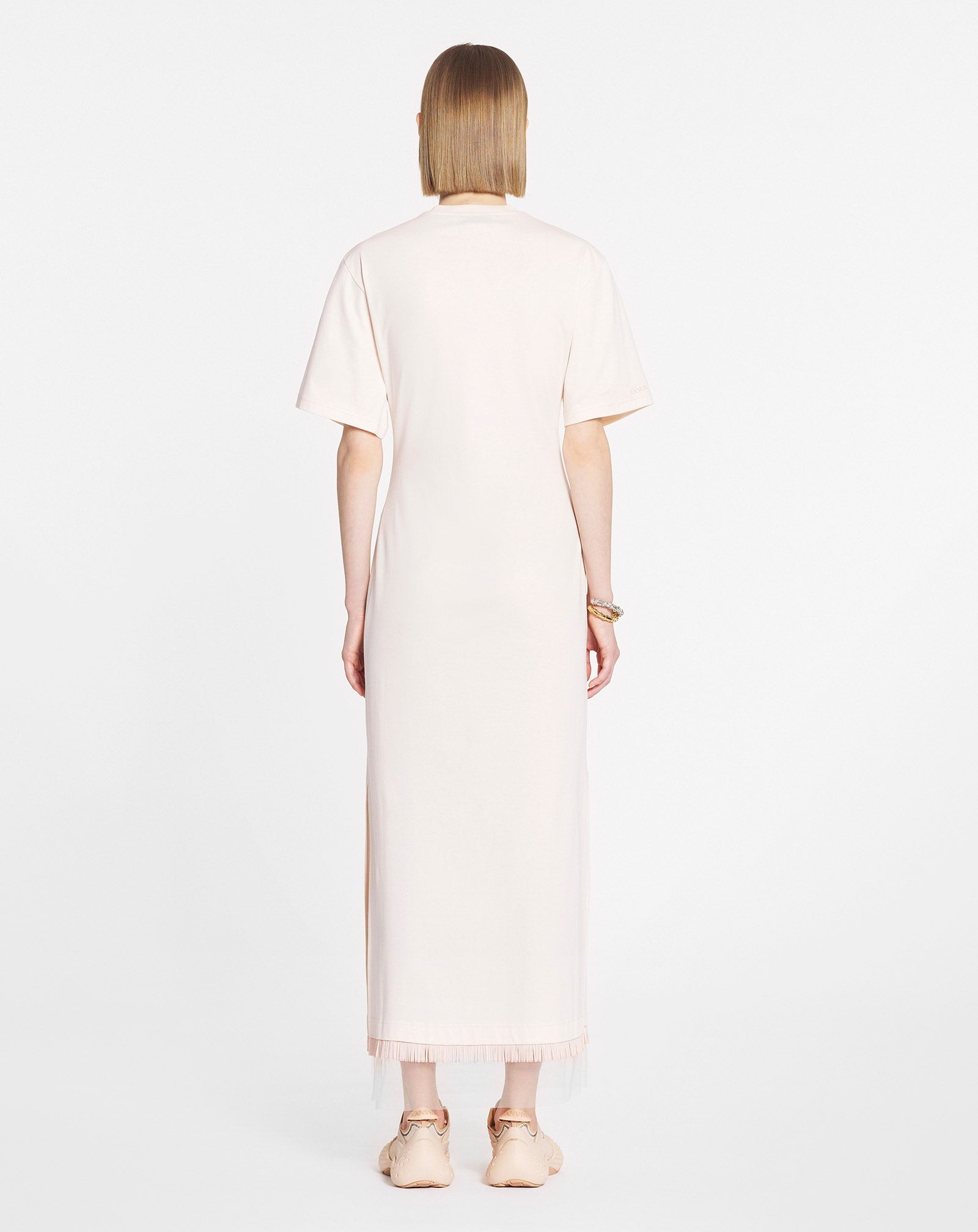 LONG T-SHIRT DRESS WITH EMBROIDERY - 4